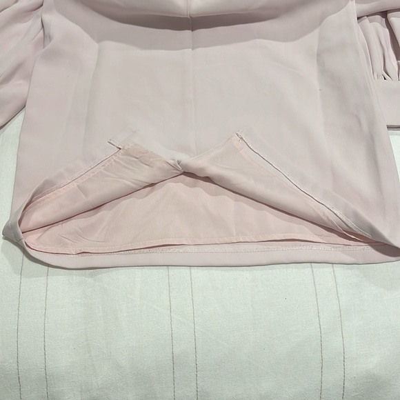 Rachel Parcell Dusty Pink Midi Dress Gathered Lantern Sleeves XS - Picture 10 of 13